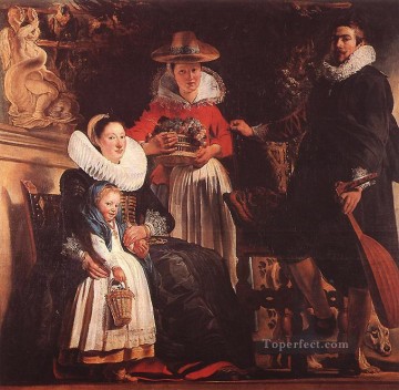 banquet of the officers of the st george civic guard company 1 Painting - The Family of the Artist Flemish Baroque Jacob Jordaens